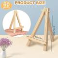 60 Pack Mini Wooden Display Stand Natural Wooden Easel Art Craft