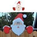 Christmas Themed Fence Ornament Peekaboo Santa Claus Lawn Garden