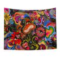 Mushroom Trippy Wall Tapestry Colorful Flowers Tapestry for Home S