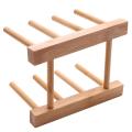 Wooden Drainer Plate Stand Wooden Dish Plate Fold Rack