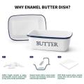 Butter Box with Wood Lid Food Dish Ceramic Cheese for Kitchen Tool