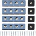 20pcs for Carpet Ptf Square Furniture Moving Slider 25mm with Screws