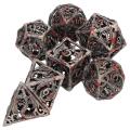 Dice Set Hollow Metal Polyhedral Dice for Mtg Pathfinder Board Games