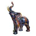Painting Graffiti Elephant Sculpture Resin Animal Statue Decor C