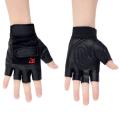 Men Outdoor Sports Half Finger Gloves Pu Leather Motocycle Black