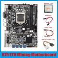 B75 Eth Mining Motherboard 8xpcie to Usb+cpu+4pin Ide to Sata Cable