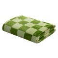 Retro Checkerboard Flannel Blanket Sleeping Four Seasons Cover B