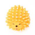 Yellow Vinyl Rubber Hedgehog Shaped Squeaky Chew Toy for Pet Dog