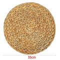 2 Pcs Woven Placemats,natural Water Hyacinth Weave Placemat Round
