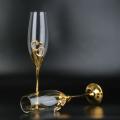 Wedding Champagne Glass Set with Rhinestone Rimmed for Wedding C