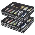 Shoe Storage Organizer for Closet (2 Pack Fits 24 Pairs), with Cover
