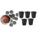 5pcs Black Square High Waist Mini Nursery Pot Plant Pot S