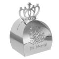 50pcs Eid Mubarak Candy Box with Crown Paper for Muslim Party -silver