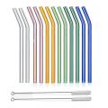 Reusable Glass Straws, Bent Glass Drinking Straws