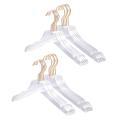 10 Pcs Clear Acrylic Clothes Hanger with Gold Hook,s