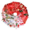 100pcs/lot Christmas Organza Bags 10x15cm Drawable Party Candy