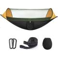 Portable Automatic Camping Hammock with Mosquito Net,black&yellow