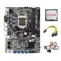 B75 Eth Mining Motherboard 8xpcie to Usb+i3 2100 Cpu+switch Cable