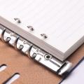 A5 Notebook 6 Holes Pu Leather Cover Notebook (black)