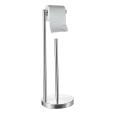 Toilet Paper Holder Free Standing Silver