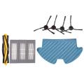 4x Side Brushes+3x Filters for Ecovacs Deebot Ozmo Brush Mop Cloth