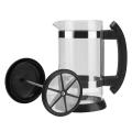 French Press Refillable Coffee Kettle Foam Producer with Clip Spoon