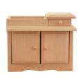 1/12 Miniature Dollhouse Wooden Wash Basin Cabinet