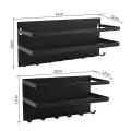 3 Tiers Refrigerator Rack Magnetic Kitchen Shelf Hooks Holders, L