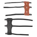 Archery Sports Gear Pu Leather Three-belt Armguards Supplies, Brown