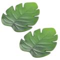 6pc Tropical Artificial Palm Leaves Eva Mat Teacup Mats-green