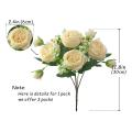 3 Bunches Peony Artificial Flower for Decoration Fake Rose Champagne