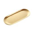 Stainless Steel Towel Tray Storage Tray Dish Plate , Golden, Oval