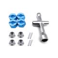 Metal 12mm Wheel Hex Adapter 7mm Thickness M4 Lock Nut Cross Wrench,2