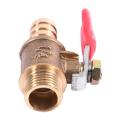 10mm X 1/4" Pt Male Thread Lever Handle Hose Barb Brass Ball Valve