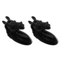 2pcs Antique Door Handles Animal Handle Horse Head Zinc Alloy(black)