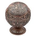 Ash Bowl with Cover Creative Personality Metal Spherical Castle C