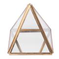 Glass Jewelry Box Golden Geometric Box for Wedding Birthday Gift S