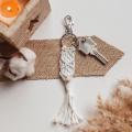 2 Pieces Mini Macrame Keychains Bag Charms with Tassels Handcrafted