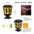 1 Pack Solar Post Light,flickering Flame Post Cap Led Lamp