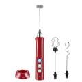 Electric 3 Speeds Milk Frother Handheld for Coffee, Chocolate,red