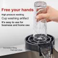 Faucet Glass Rinser for Kitchen Sink Automatic Cup Washer Black