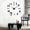 3d Diy Wall Clock Modern Design Large Clocks Home Sticker-black