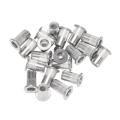 M5 Aluminum Flat Head Rivet Nut Insert Nuts Silver Tone 20pcs