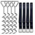 Steel Stakes Anchor Kit for Trampolines-set Of 4 Silver 4 Strong Belt