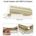 Acrylic Stapler Set, Staple Remover, Tape Dispenser, Gold