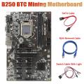 B250 Btc Mining Motherboard with Light+rj45 Cable for Btc Miner