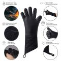 1 Pair Oven Gloves, Heat Resistant Silicone Bbq Gloves Extra Long