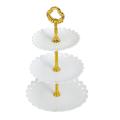 1set 3 Layers Cake Stand Dessert Fruits Vegetable Placed Tool White