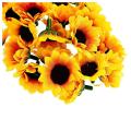 200 Pcs Artificial Little Daisy Heads for Wedding Decor Yellow&coffee