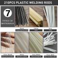 210pcs Plastic Welding Rods, 7 Types Abs Pp Pu Pe Pa Pc Tpo 13 Inch